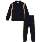 Boys Navy Blue Logo Geo Map Tracksuit, 1, hi-res